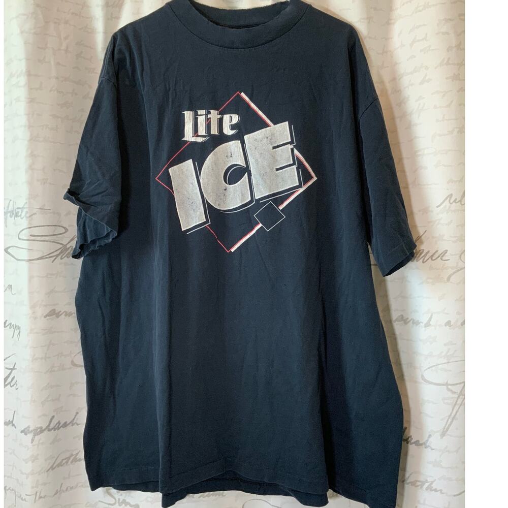 Vintage 90s Lite Ice Rock KQED Black Single Stitch T-Shirt XXL